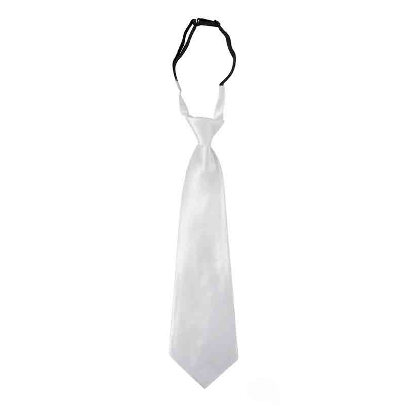 Cravate avec élastique blanche