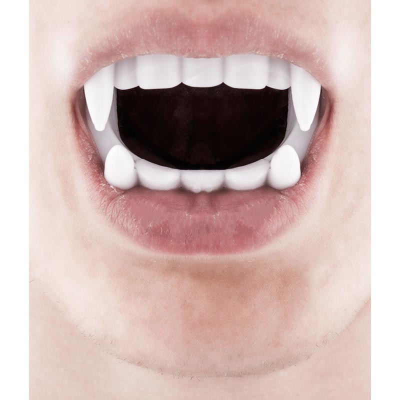 Dentier de vampire blanc plastique