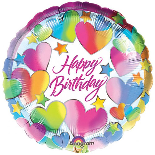 Ballon  Happy Birthday Coeurs