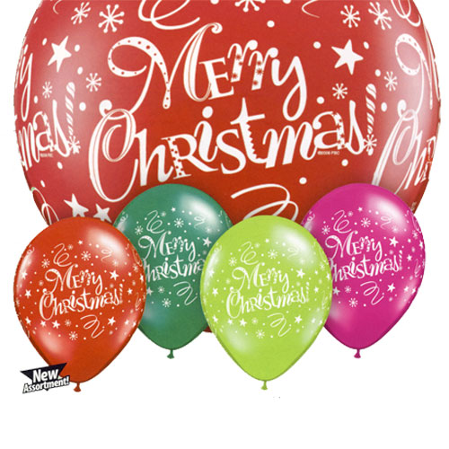 Ballon assortis Merry Christmas