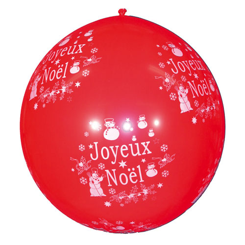 Ballon Joyeux Noël imprimé tout autour 80 cm