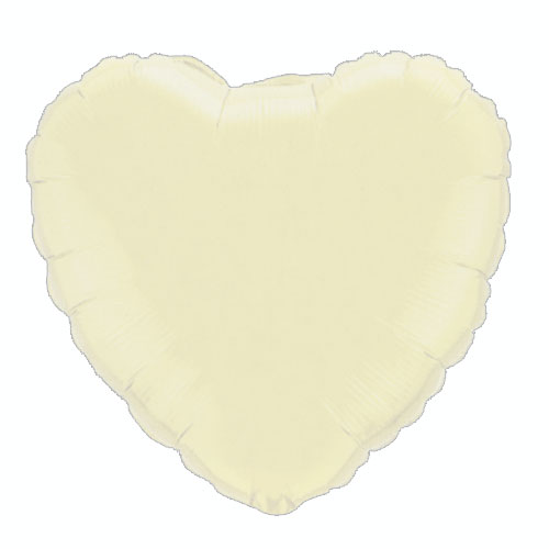Ballon Mylar Coeur Ivoire Perlé (Pearl Ivory)