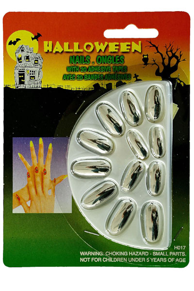 Faux Ongles Cours Argent