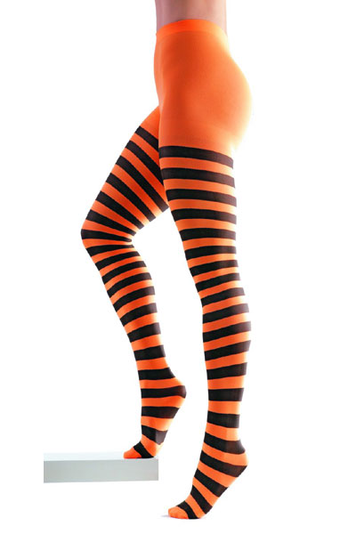Collant Rayé Orange et Noir