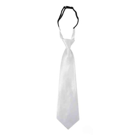 Cravate avec élastique blanche