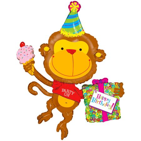 Ballon Happy Birthday Monkey