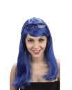 perruque-Perruque Adulte Longue raide � bleue