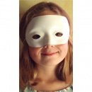 Loup Plastique Blanc - 1/2 Visage - Brillant au meilleur prix