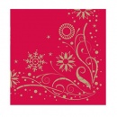 Serviettes en papier rouge avec motifs or au meilleur prix