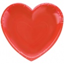 Assiette en carton Coeur Rouge