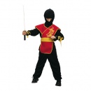 Déguisement ninja noir et rouge garçon