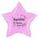 Ballon Baptême aluminium imprimé, étoile 51cm