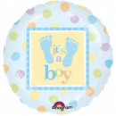 Ballon Rond Naissance Garçon Empreintes