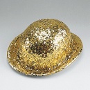 Chapeau Melon Paillettes Or