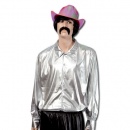 Chemise Disco adulte argent luxe