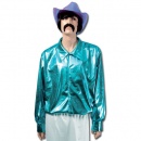 Chemise Disco adulte turquoise luxe