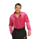 Chemise Disco Adulte Velours Rose
