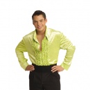 Chemise Disco Adulte Velours Vert