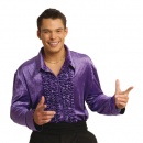 Chemise Disco Adulte Velours Violette