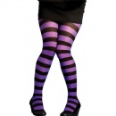 Collant Opaque Rayé Noir et Violet Fluo au meilleur prix