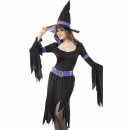 Déguisement Sorcière Glamour noire et violette femme Halloween au meilleur prix