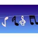 Guirlande Papier 15 Fanions 5m Notes de Musique