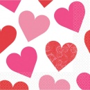 Serviettes en papier coeur