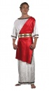 Déguisement Romain blanc drapé rouge homme