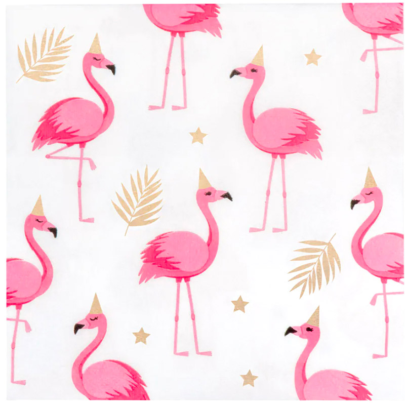 Serviette jetable Hawai Flamant