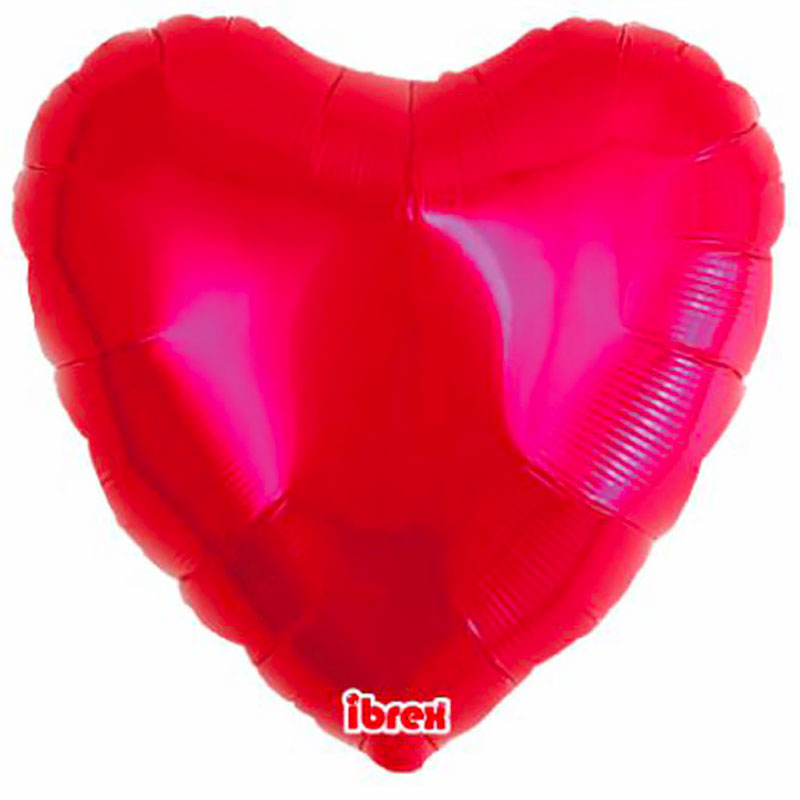 Ballon Mylar Coeur M&eacute;tallic Rouge