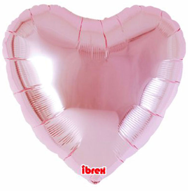 Ballon Mylar Coeur M&eacute;tallic Rose Pale