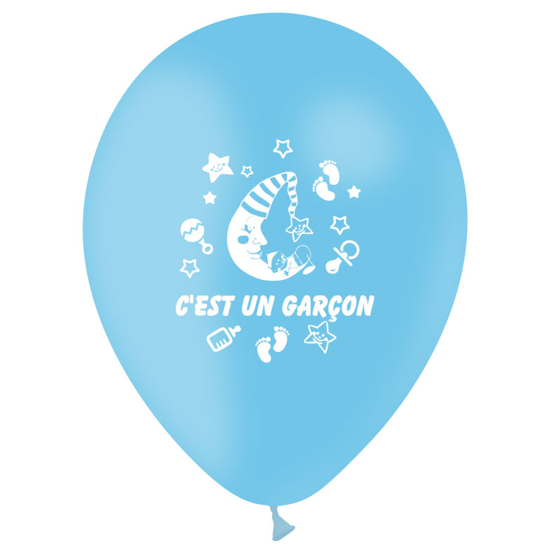Ballon C Est Un Garcon Imprime 1 Face Par 10