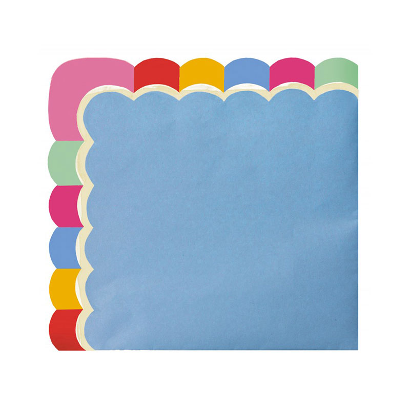 Serviette de table papier festonn&eacute;e Couleurs vives