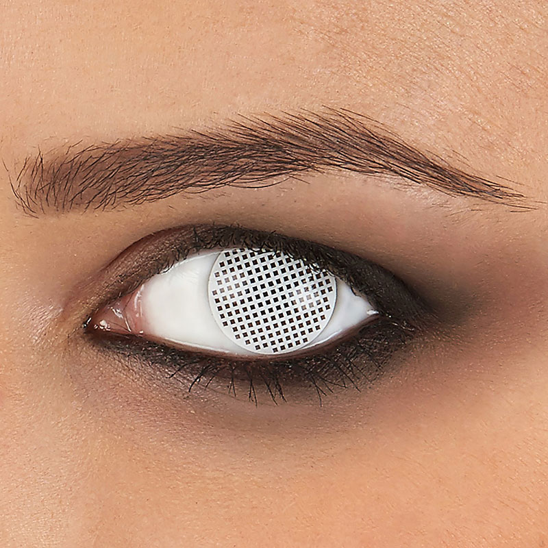 Lentilles de contact fantaisie Oeil Blanc quadrill&eacute;