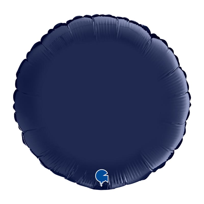Ballon Mylar Rond Bleu Marine Satin