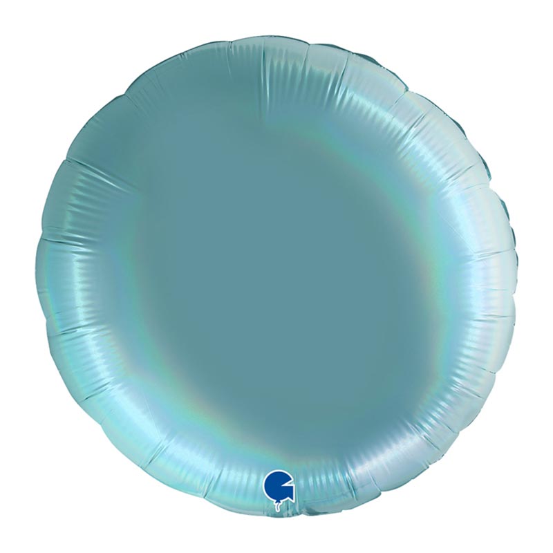 Ballon Mylar Rond Bleu Tenerife Holographic