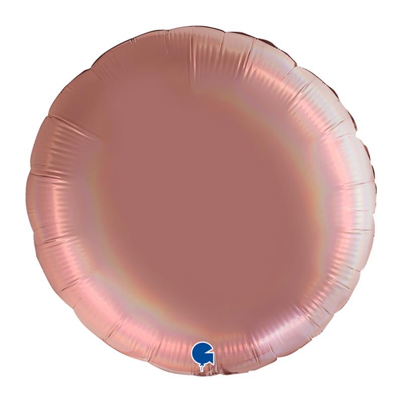 Ballon Mylar Rond Rose Holographic