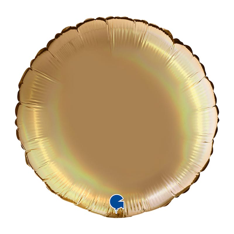 Ballon Mylar Rond Or Champagne Holographic