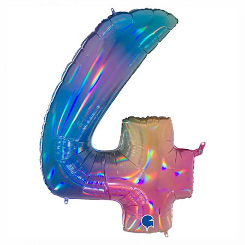 Ballon chiffre 40'' (100cm) Arc en ciel
