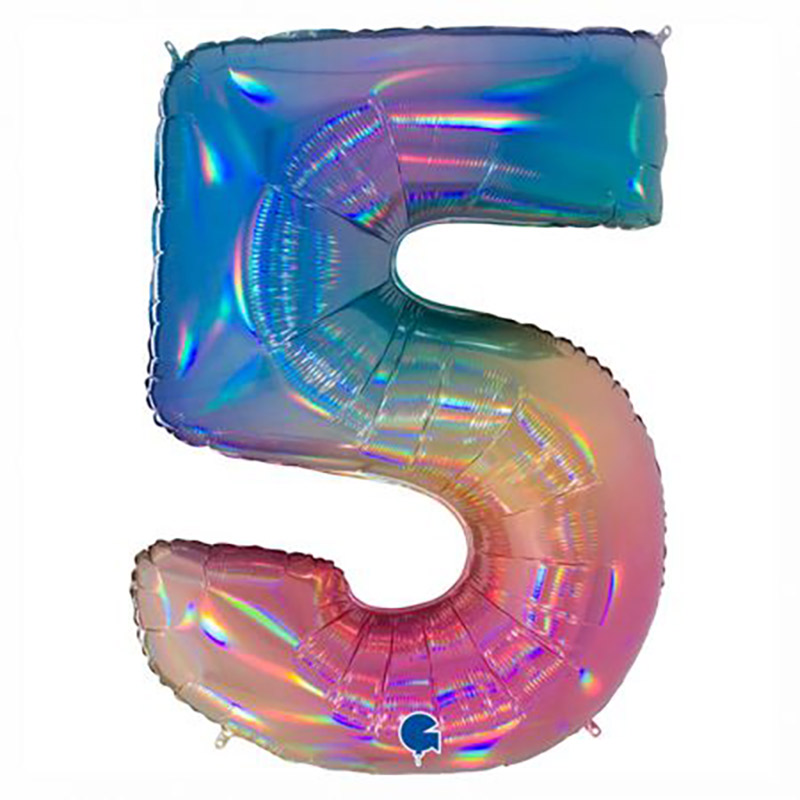 Ballon chiffre 40'' (100cm) Arc en ciel