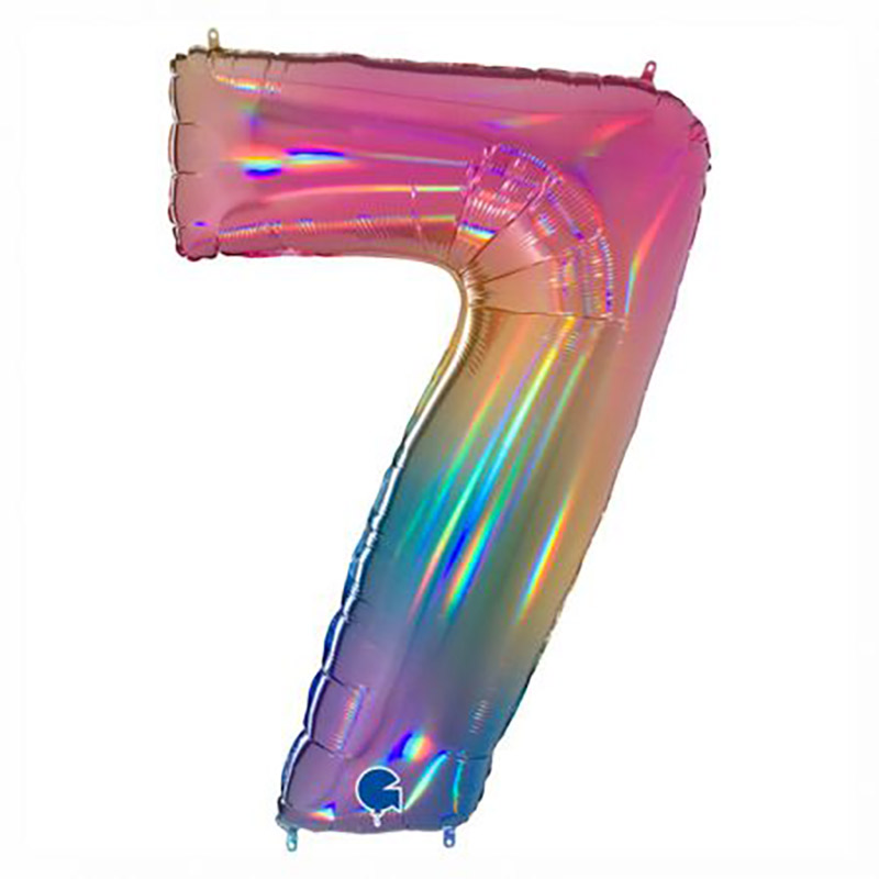 Ballon chiffre 40'' (100cm) Arc en ciel