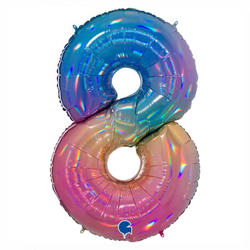 Ballon chiffre 40'' (100cm) Arc en ciel