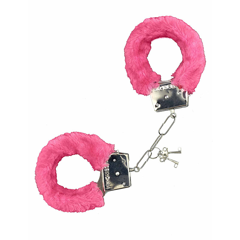 Menottes m&eacute;tal avec fourrure rose