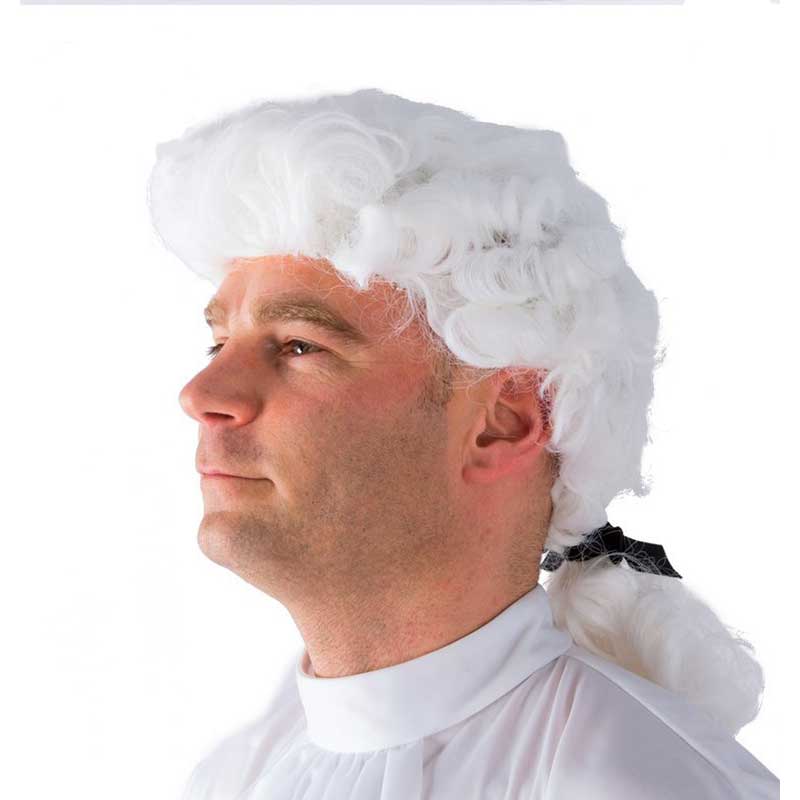 Perruque Marquis cheveux blancs attach&eacute;s