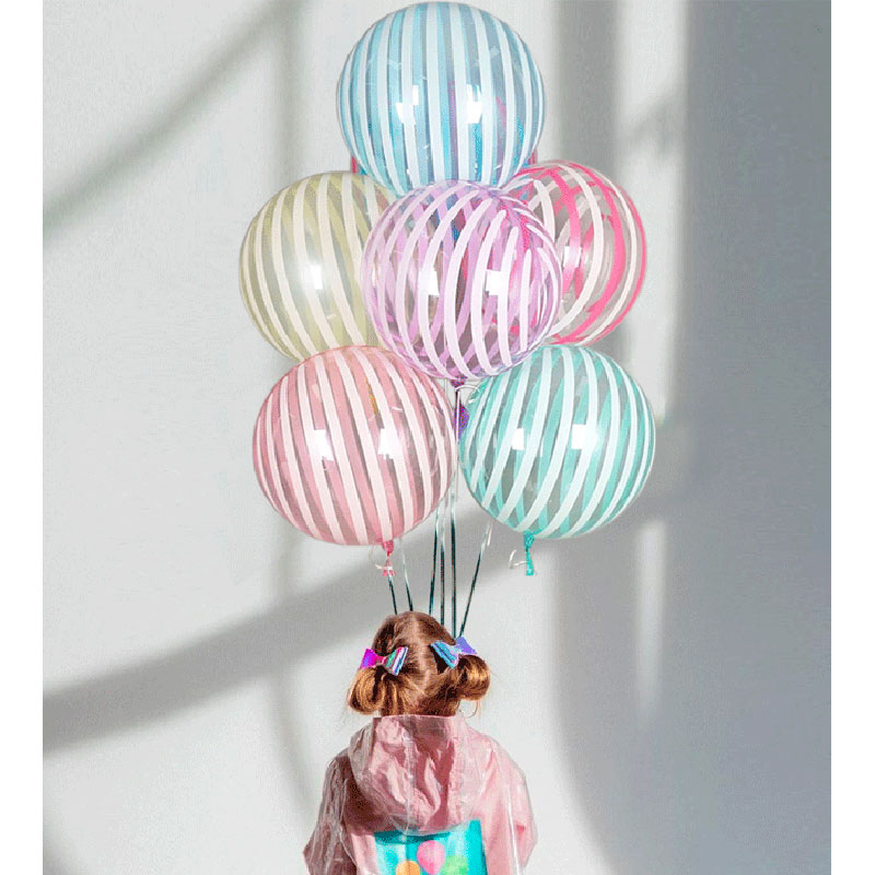 Ballon Bubble Stripe Bleu