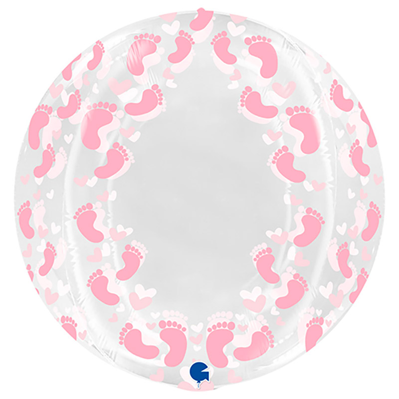 Ballon Bubble Empreintes Pied bleu ou rose