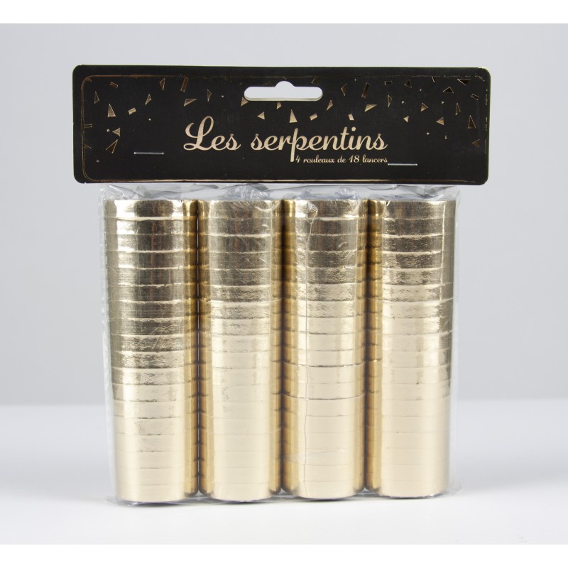 Rouleaux de 18 serpentins M&eacute;tallis&eacute;es (3 coloris)