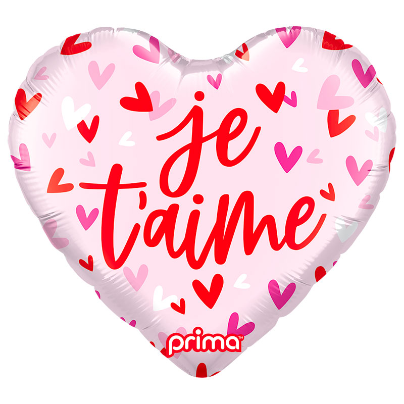 Ballon Mylar Coeur rose Je t'Aime