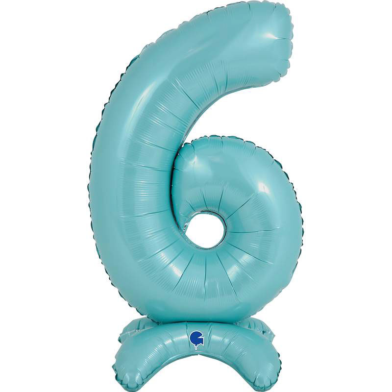 Ballon chiffre 6 Standup 63cm divers coloris