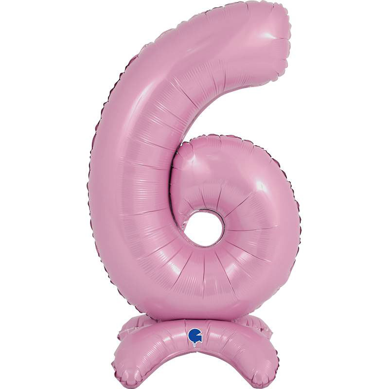 Ballon chiffre 6 Standup 63cm divers coloris